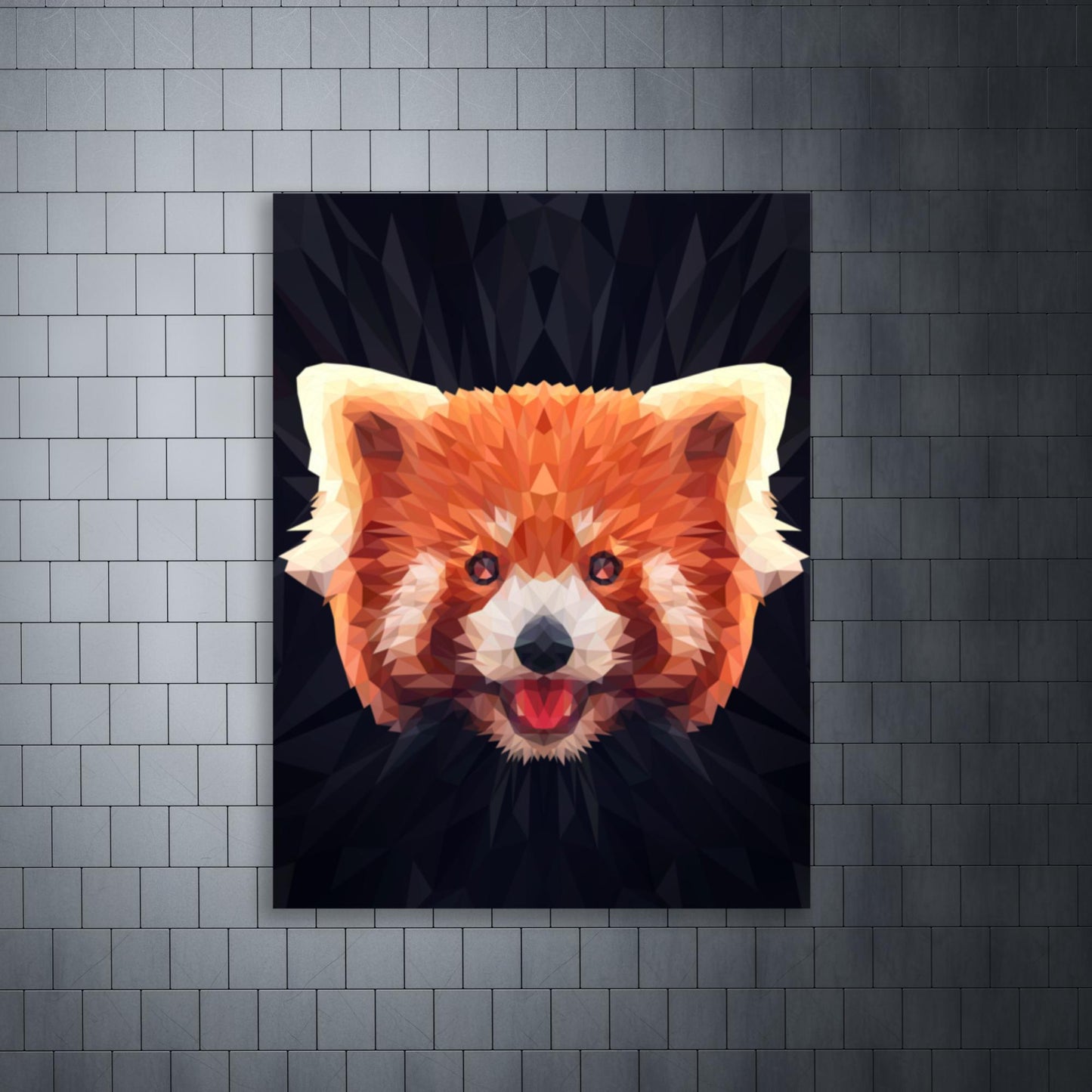 Red Panda Low poly Poster